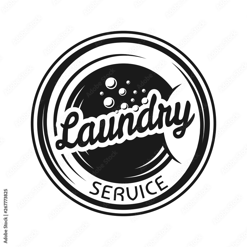 Laundry service vector emblem in vintage style