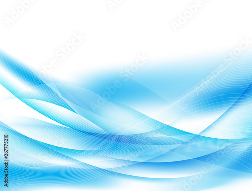 Abstract design of soft blue and white wave background.