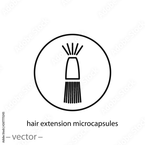 hair extension microcapsules icon,  line sign on white background - editable stroke vector illustration eps10