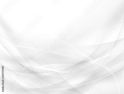 Abstract wave design, soft gray and white