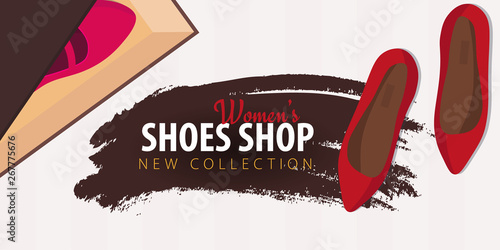 Womens Shoes Shop. New collection. Vector illustration.