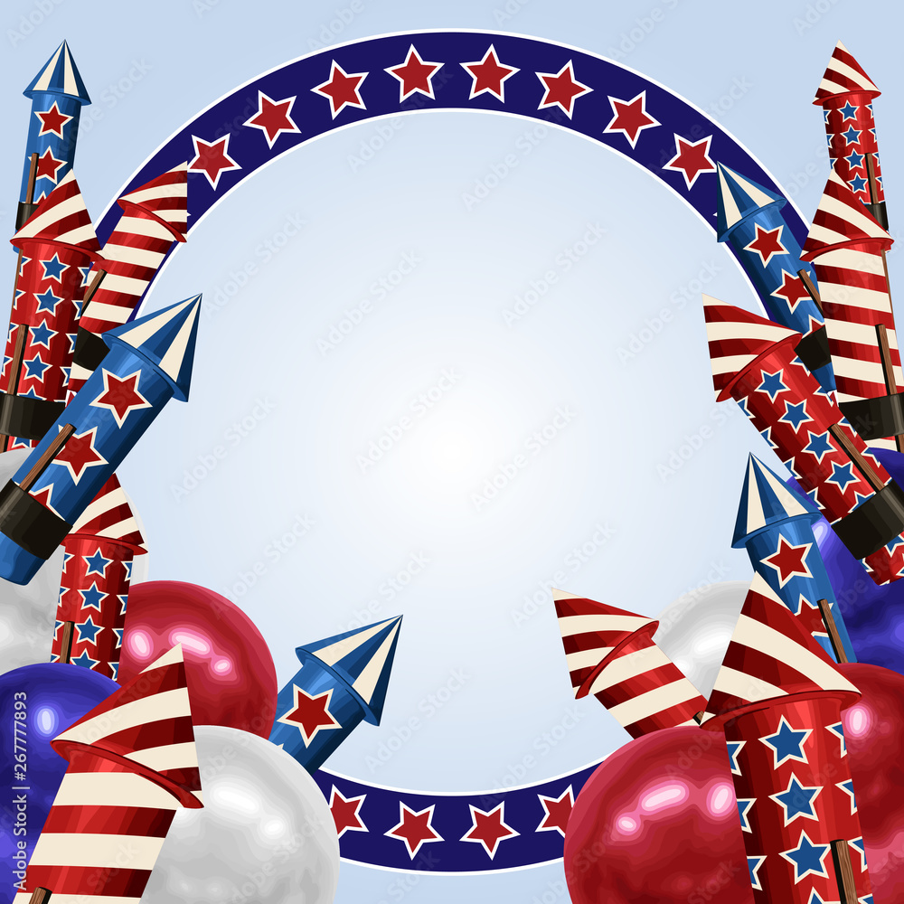 Fototapeta premium 4th of July Background design for greeting cards in super high resolution.