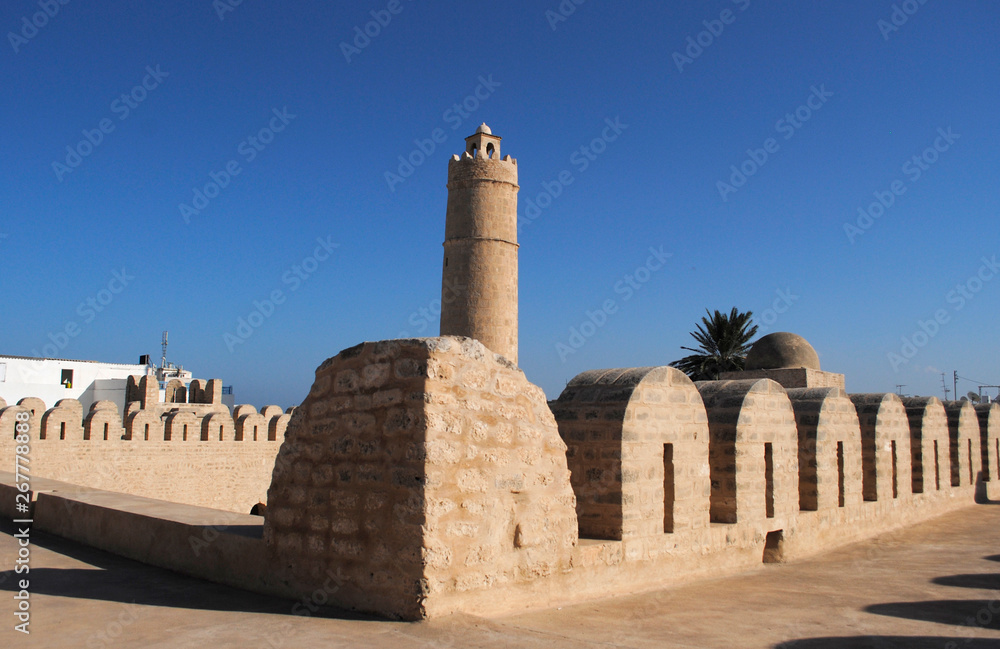 arab fortress with roof and tower