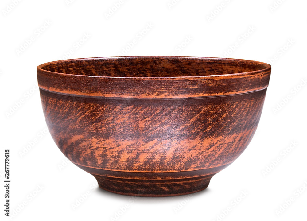 Clay bowl on isolated white background Clay bowl on isolated white background