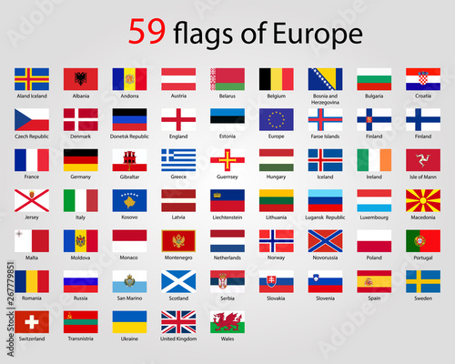 Flags of Europe - Full Vector Collection. World flags
