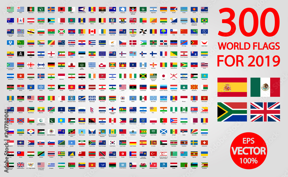 Fototapeta All official national flags of the world . circular design
