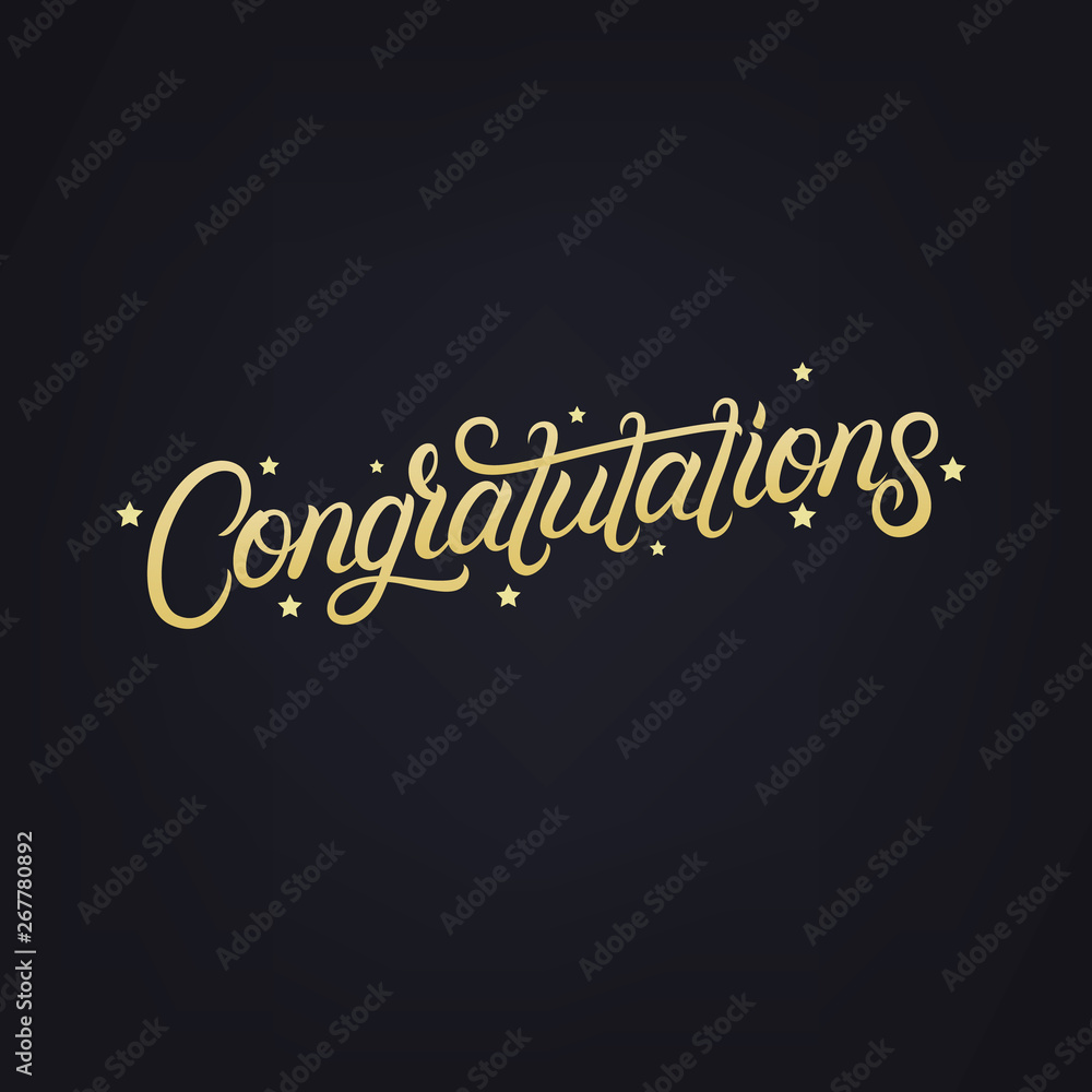 Fototapeta premium Congratulations hand written lettering.