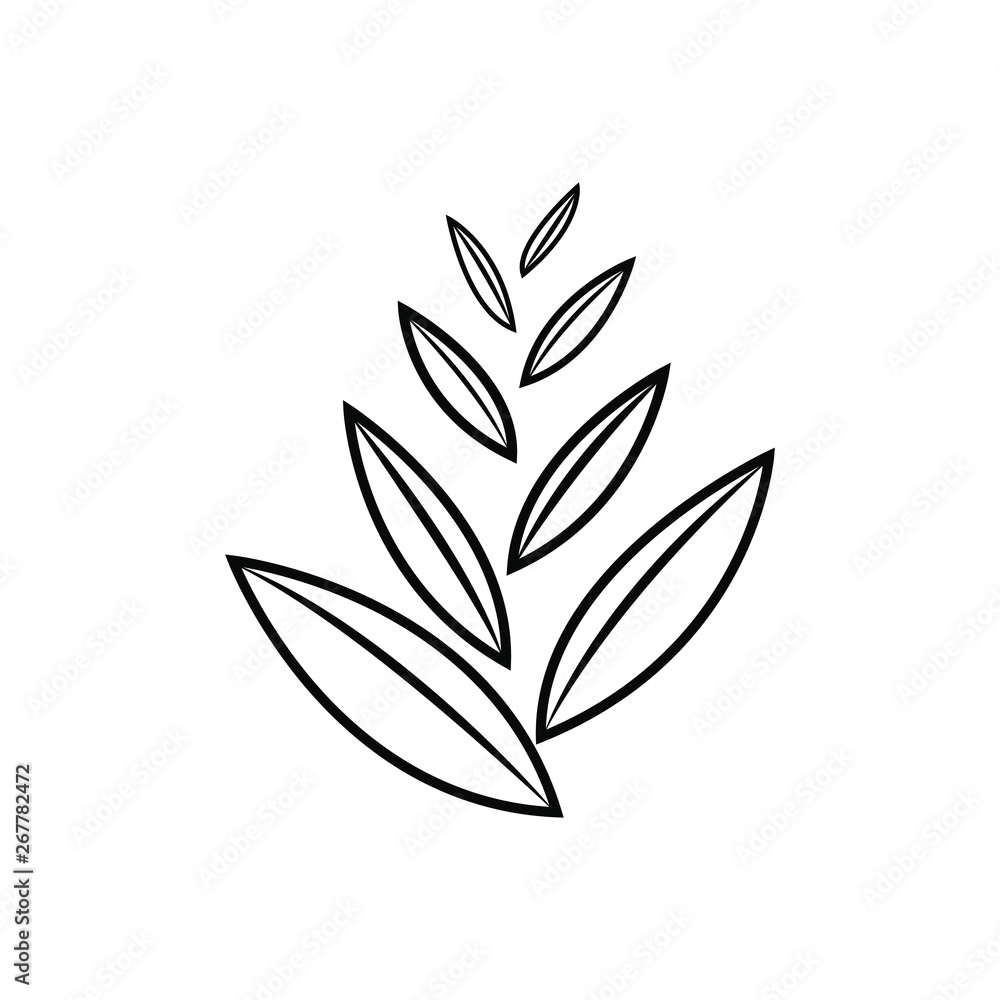 Eco environment electric vector icon. branch with leafs decorative icon illustration Eco environment electric vector icon. branch with leafs decorative icon illustration