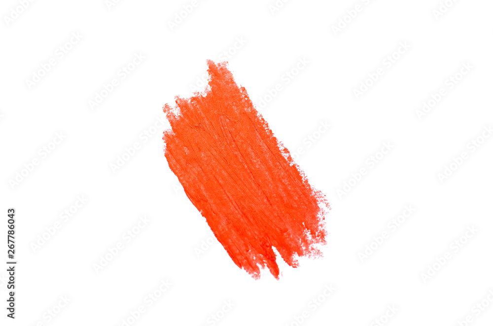 Isolated smear of lipstick in a trendy coral color. Isolated smear of lipstick in a trendy coral color.