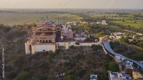 Barsana, India, aerial hyperlapse during holi, 4k drone photo
