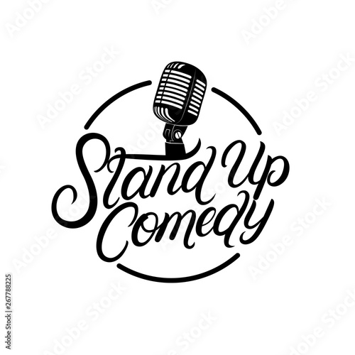 Stand up comedy hand written lettering