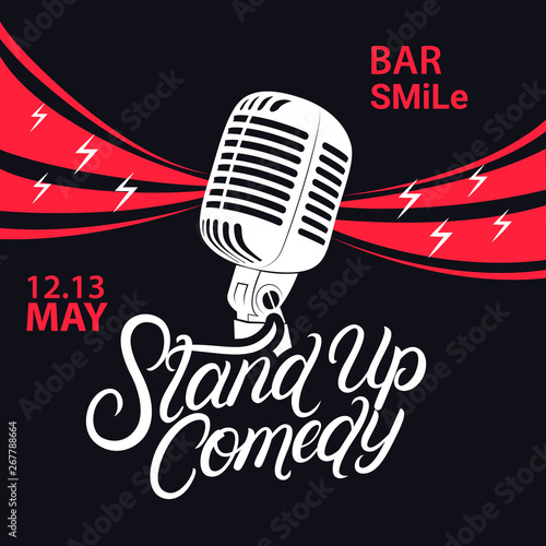 Stand up comedy hand written lettering
