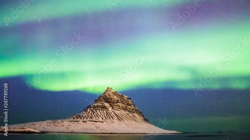 Series of Beautiful Northern Lights or better known as Aurora Borealis time lapse view in 4K