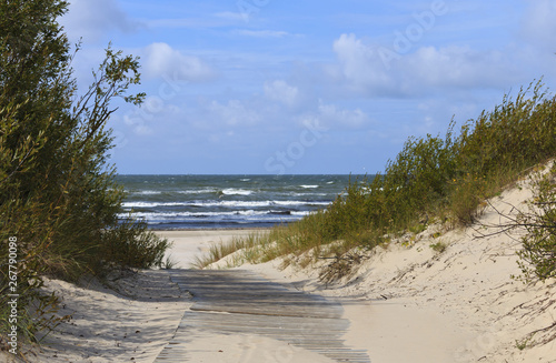 Footpath at the sand dune to sea.