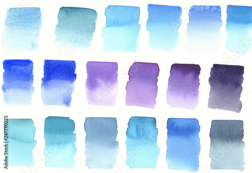 blue colours blocks palette abstract watercolour background photo