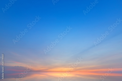 blue dramatic sunset sky texture background. © Thinapob