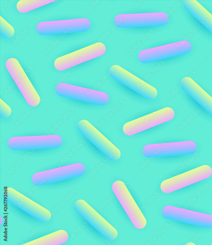 Seamless Pattern with Mint Glaze and Trendy Gradient Decorative Sprinkles. Candy, Donut and Ice Cream Design. Sweet Sweets. Seamless Pattern with Mint Glaze and Trendy Gradient Decorative Sprinkles. Candy, Donut and Ice Cream Design. Sweet Sweets.