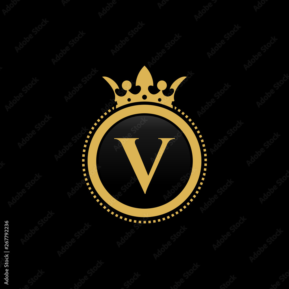V initial royal crown luxury logo design V initial royal crown luxury logo design