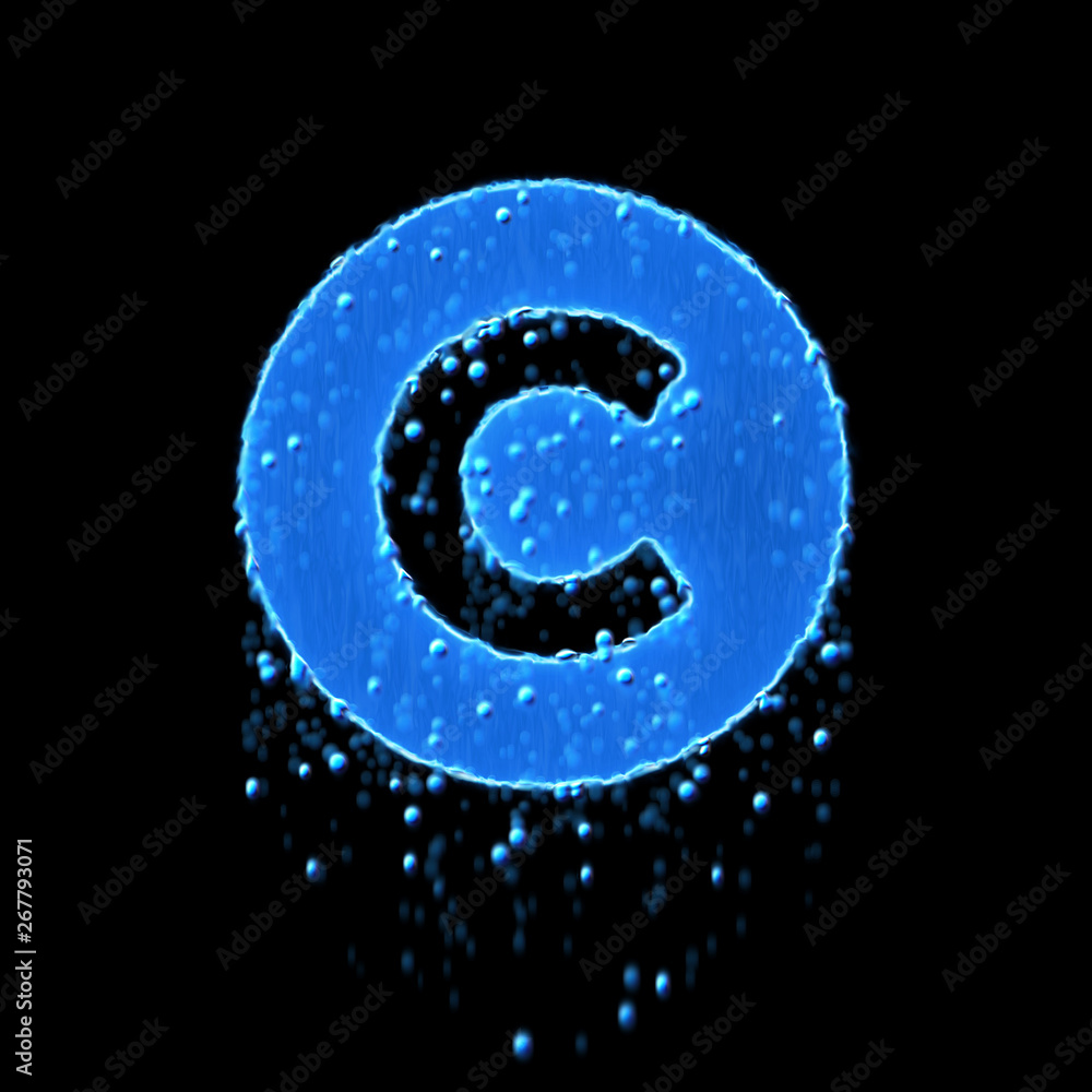 Wet symbol copyright is blue. Water dripping Wet symbol copyright is blue. Water dripping