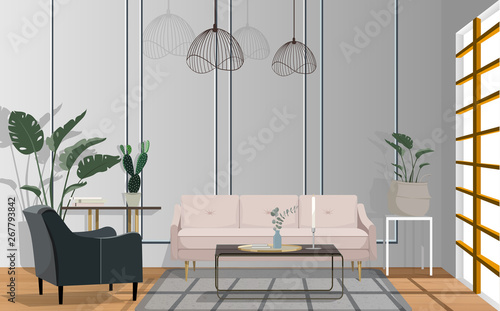 sofa and table in the living room