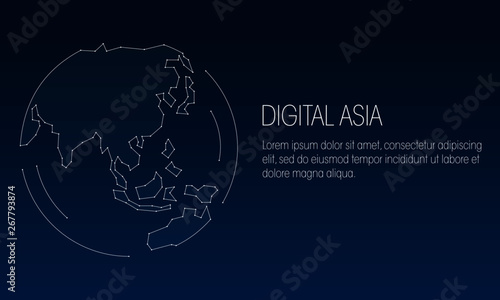Digital China and Asia vector design.
