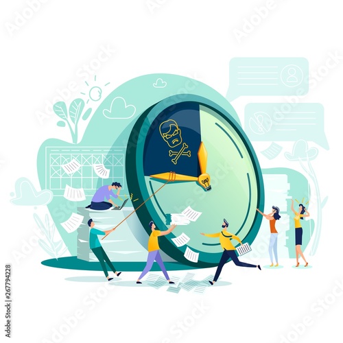 Deadline and time management business concept vector