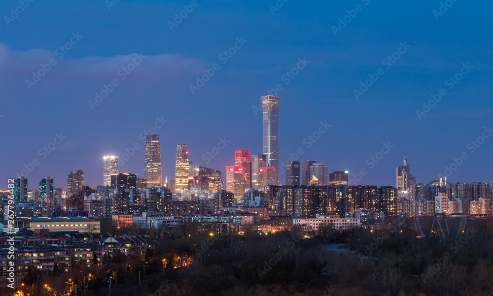 Beijing CBD Skyline Panorama