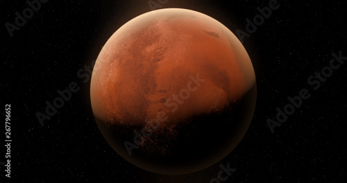 Mars, the red planet - 3D render