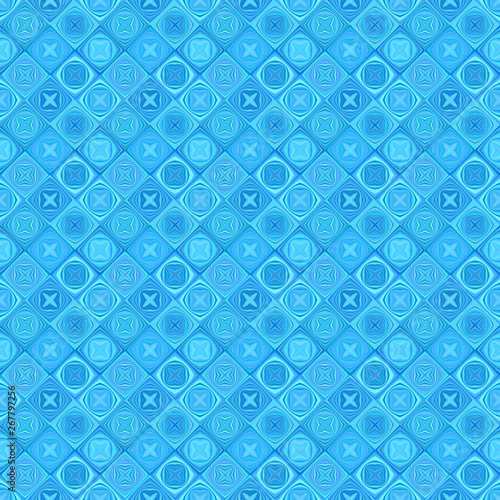 Blue seamless abstract diagonal tile mosaic pattern background - vector wall illustration