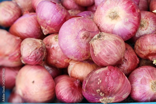 Shallot - asia red onion at street food