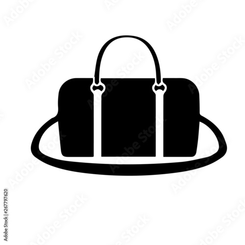 Black leather bag isolated on white background