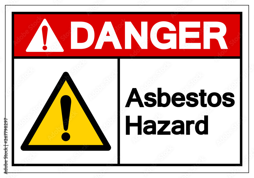 Danger Asbestos Hazard Symbol Sign, Vector Illustration, Isolated On White Background Label .EPS10 Danger Asbestos Hazard Symbol Sign, Vector Illustration, Isolated On White Background Label .EPS10