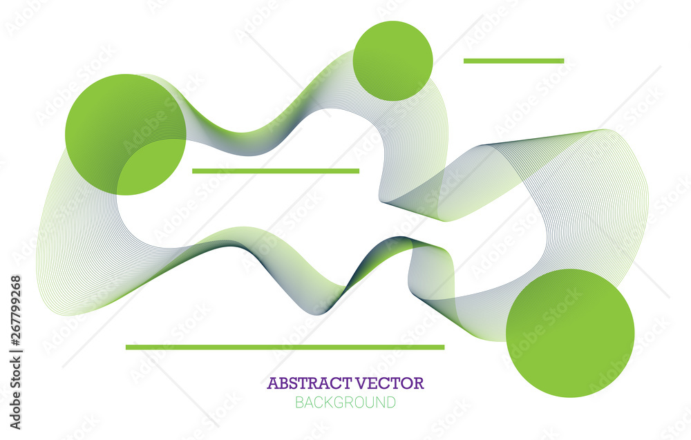Fototapeta premium Abstract background with dynamic linear waves. Vector illustration in flat minimalistic style