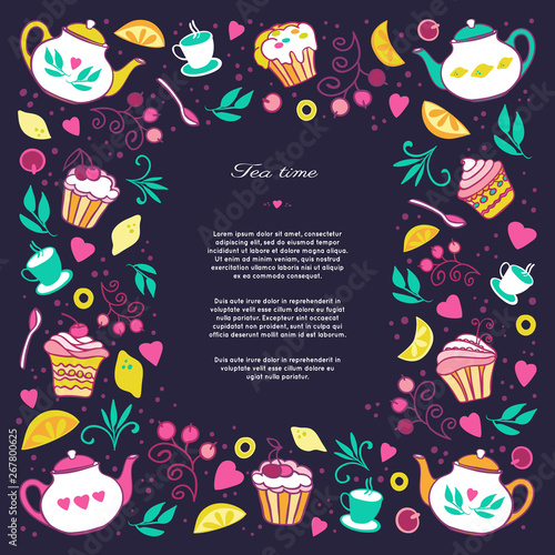 Tea time menu card