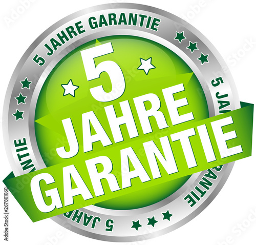 Button Banner "5 Jahre Garantie" Grün/Silber