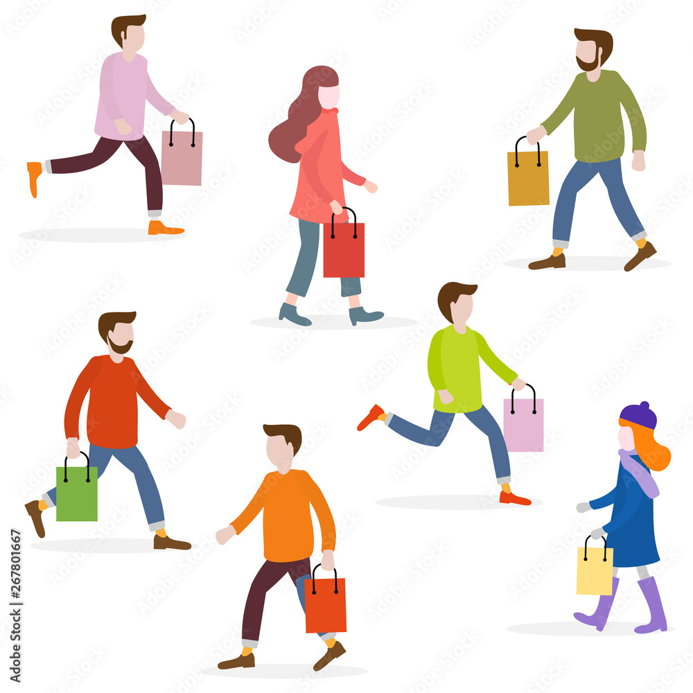 People go shopping. Big sale and shopping concept.