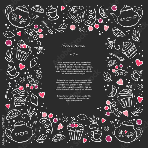 Tea time menu card