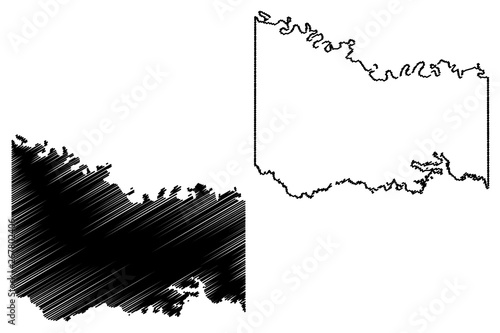 Bowie County, Texas (Counties in Texas, United States of America,USA, U.S., US) map vector illustration, scribble sketch Bowie map photo