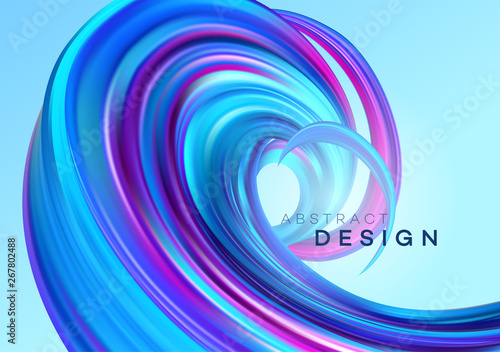Color Flow Abstract shape poster design. Vector illustration