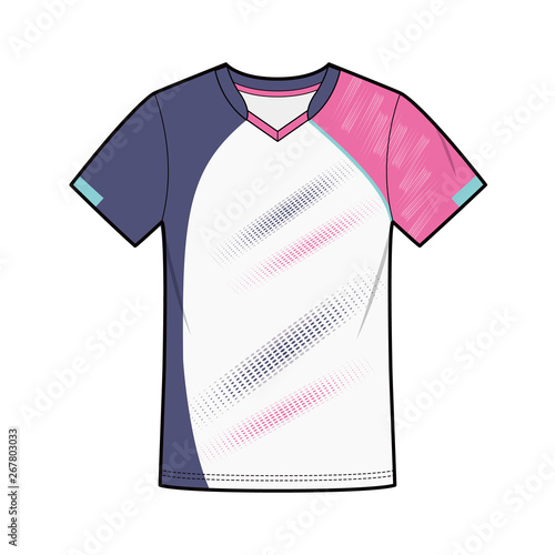 Badminton Tshirt Fashion Flat Templates
