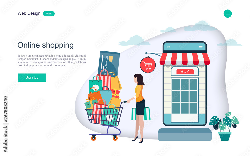 Business concepts of online shopping, online trading, promotion, advertising, for web pages, websites, templates and background vector illustration. Business concepts of online shopping, online trading, promotion, advertising, for web pages, websites, templates and background vector illustration.