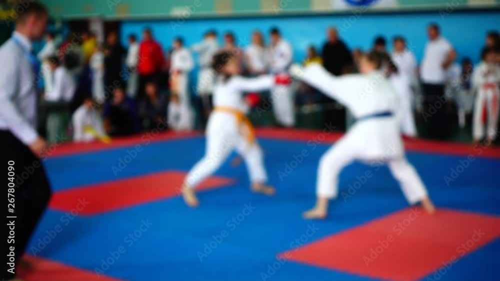 Karate competitions. Out of focus. Slow motion. Karate competitions. Out of focus. Slow motion.