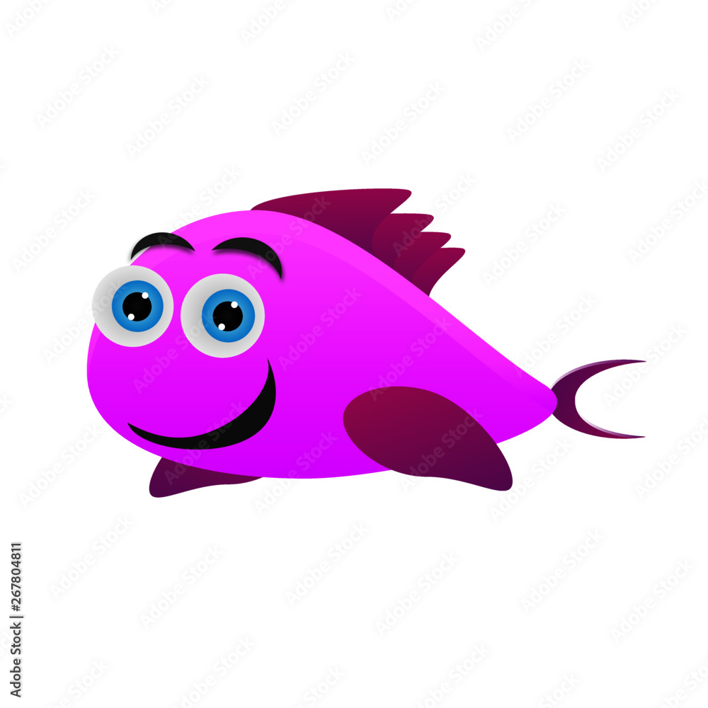 Fototapeta premium cute cartoon fish