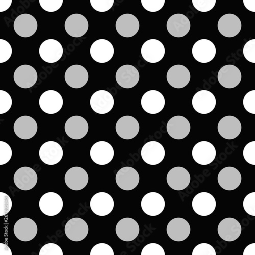 Geometrical grey seamless pattern - vector circle background design