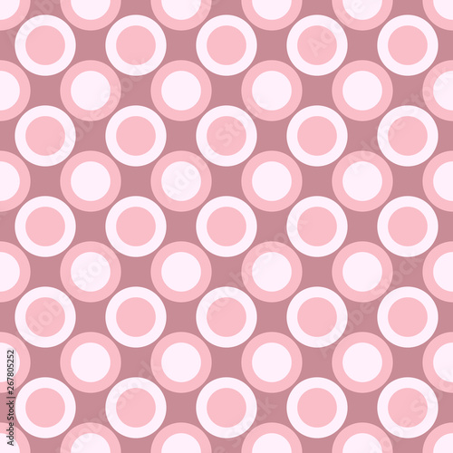 Pink simple repeating pattern - vector circle background design