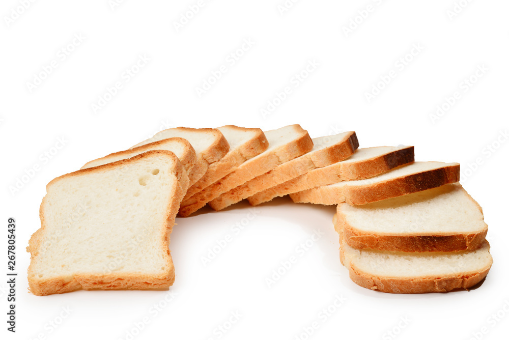 Bread slices isolated on white background. Bread slices isolated on white background.