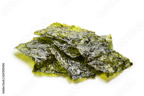 Nori seaweed isolated on white.