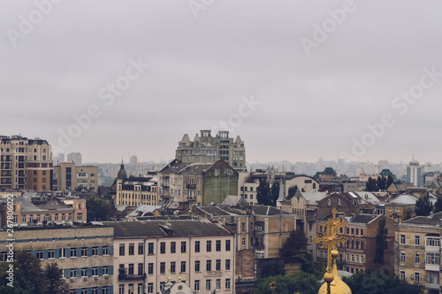 cityscape of Kiev on gloomy day
