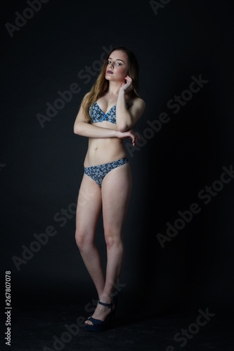 beautiful girl in linen. Isolation
