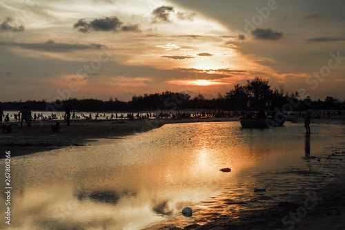 Great sunset landscape at beach